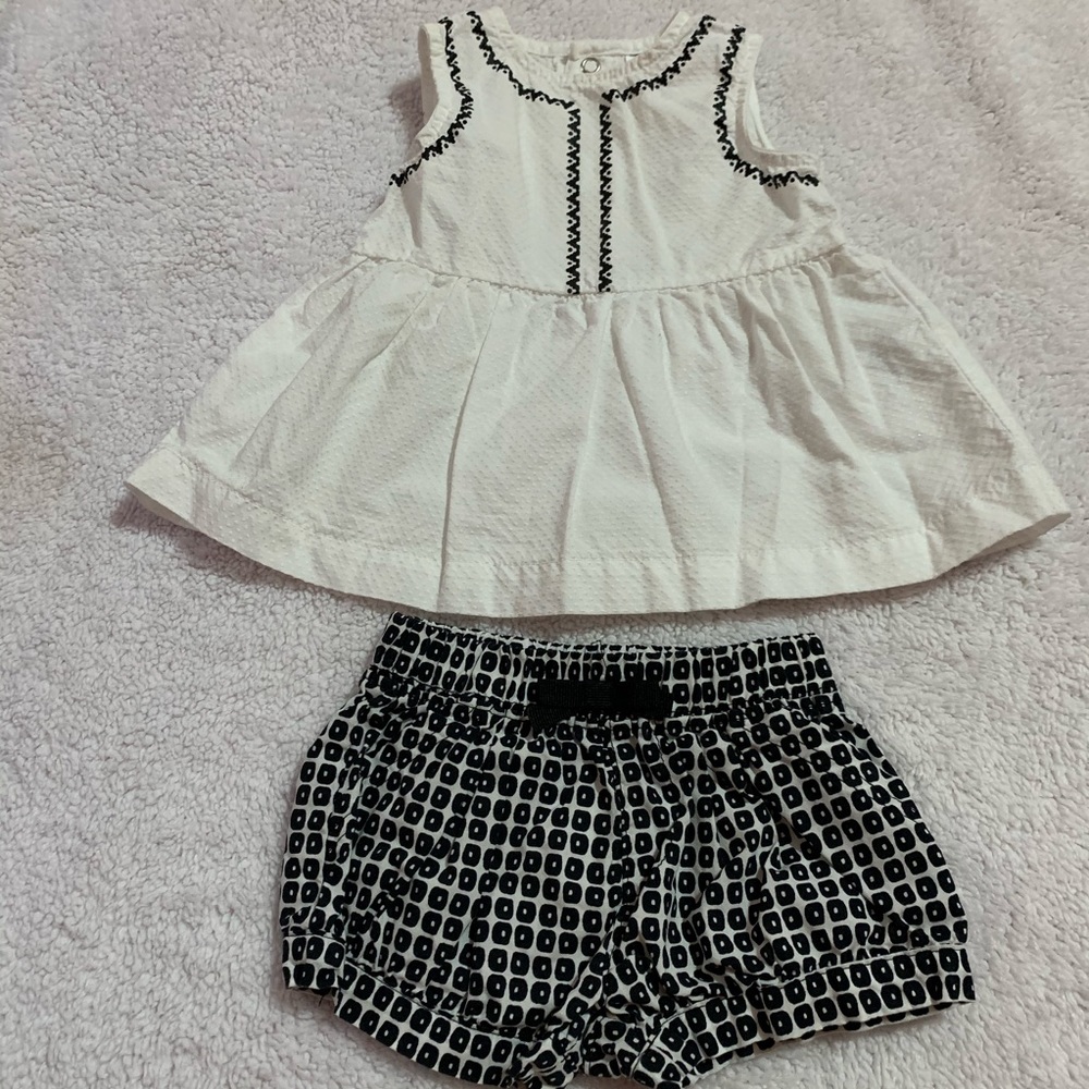 White and black outfit